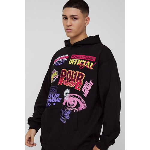 Sudadera Oversize Con Capucha Y Estampado Gótico - boohoo - Modalova