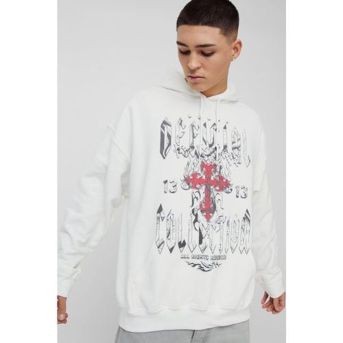 Sudadera Oversize Official Con Capucha Y Estampado Gráfico De Cruz - boohoo - Modalova