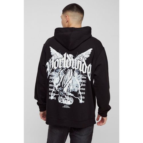 Sudadera Oversize Con Capucha Y Estampado Gráfico Renacentista Desteñido A Gran Escala - boohoo - Modalova