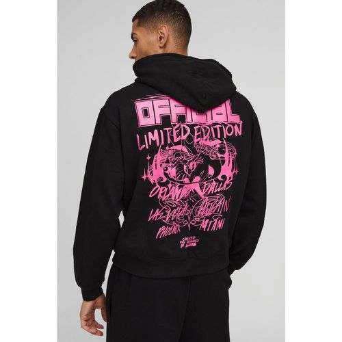 Sudadera Recta Con Capucha Y Estampado Gráfico Official Limited De Letras Góticas - boohoo - Modalova