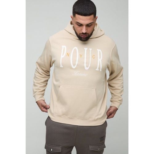 Sudadera Plus Con Capucha Y Bordado Pour Homme - boohoo - Modalova