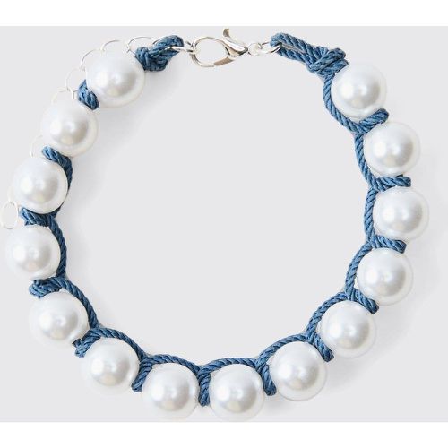 Bracciale in corda di perle, Grigio - boohoo - Modalova