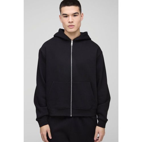 Sudadera Oversize Recta Con Capucha Y Cremallera De 330G/M² - boohoo - Modalova