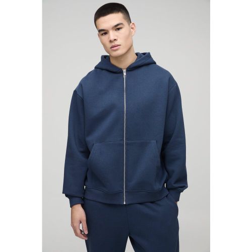 Sudadera Oversize Básica Con Capucha Y Cremallera De 330G/M² - boohoo - Modalova