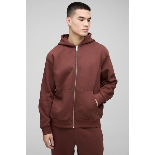 Sudadera Oversize Básica Con Capucha Y Cremallera De 330G/M² - boohoo - Modalova