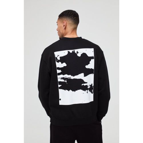 Felpa oversize con grafica astratta di riquadro - boohoo - Modalova