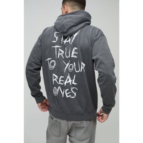 Sudadera Con Capucha Y Estampado Gráfico Stay True Desteñido - boohoo - Modalova