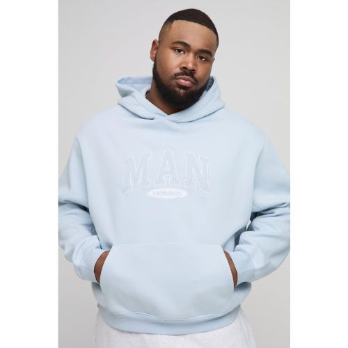 Sudadera Plus Oversize Con Aplique Man Y Capucha - boohoo - Modalova