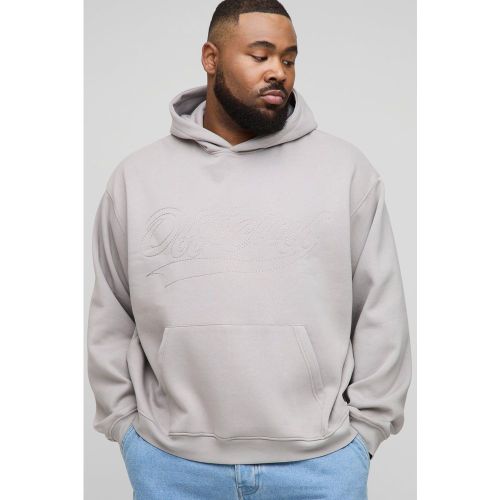 Felpa Plus Size squadrata oversize Official con cuciture a contrasto e cappuccio - boohoo - Modalova