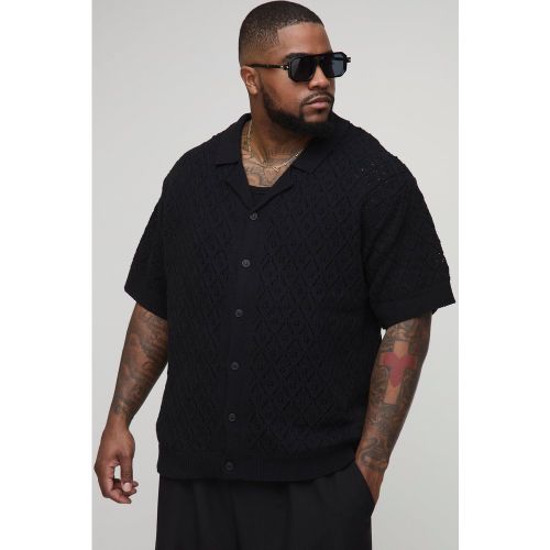 Camicia Plus Size all'uncinetto con foglie e rever - boohoo - Modalova