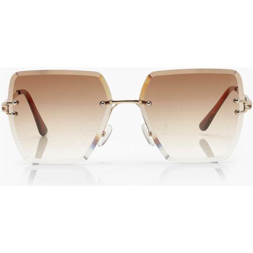 Gafas De Sol Oversize Cuadradas Con Lentes Marrones - boohoo - Modalova