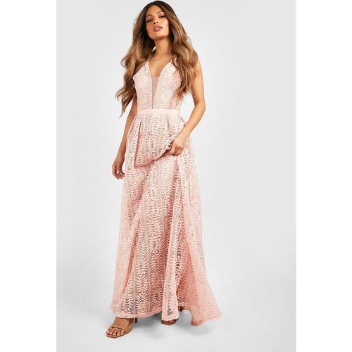 Vestito maxi Boutique da cerimonia in pizzo con scollo profondo - boohoo - Modalova