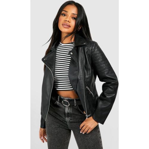 Chaqueta Motera De Cuero Sintético - boohoo - Modalova