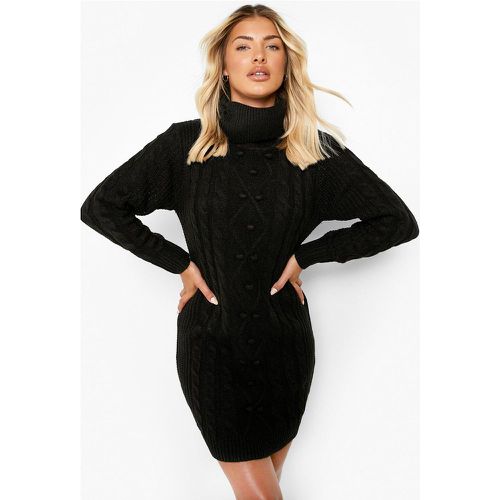 Vestido Jersey De Punto En Ochos Con Cuello Vuelto - boohoo - Modalova