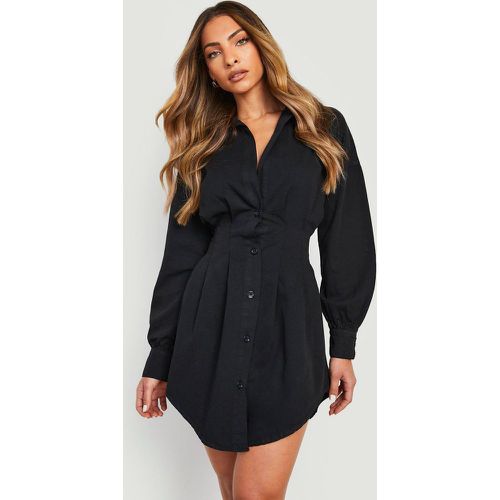 Vestido Camisero Vaquero Con Cintura Fruncida - boohoo - Modalova