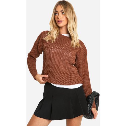 Jersey De Punto Inglés Con Cuello De Caja - boohoo - Modalova