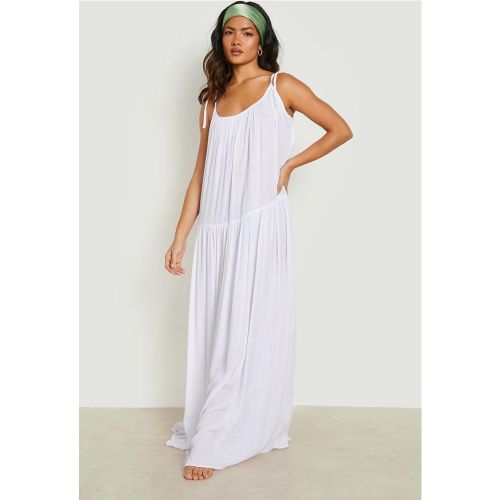 Vestito maxi da mare sostenibile effetto goffrato con spalline - boohoo - Modalova