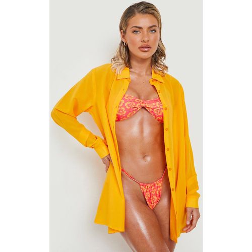 Camicia da mare in chiffon, Arancio - boohoo - Modalova