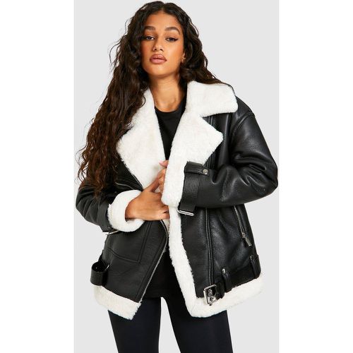 Chaqueta De Doble Faz Premium Con Cinturón - boohoo - Modalova