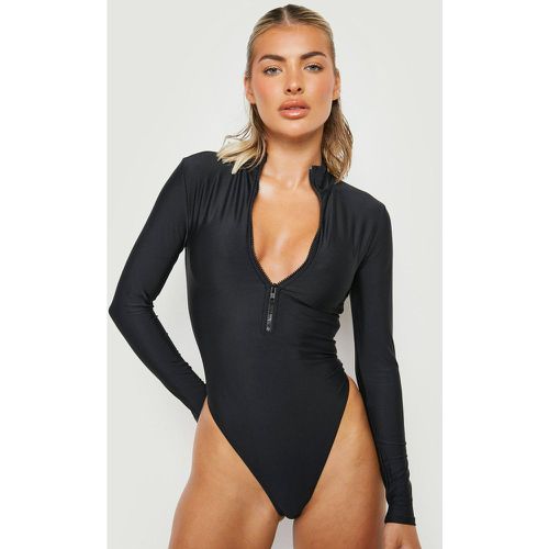 Costume intero a maniche lunghe con zip - boohoo - Modalova