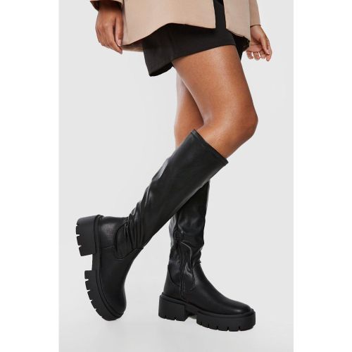 Botas De Caña Alta Gruesas, Negro - boohoo - Modalova