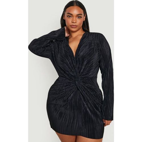 Vestito camicia Plus Size plissettato con dettagli attorcigliati - boohoo - Modalova