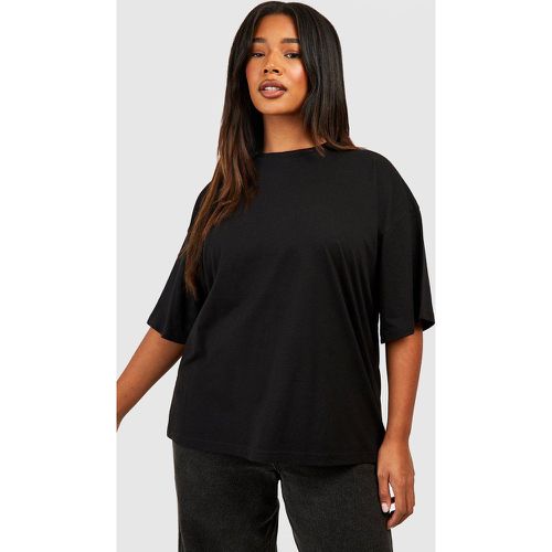 Camiseta Plus Oversize Básica De Algodón Con Cuello De Caja - boohoo - Modalova