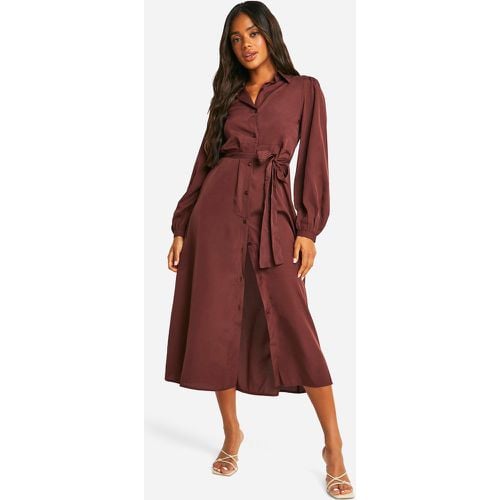 Vestido Camisero Midaxi, Brown - boohoo - Modalova