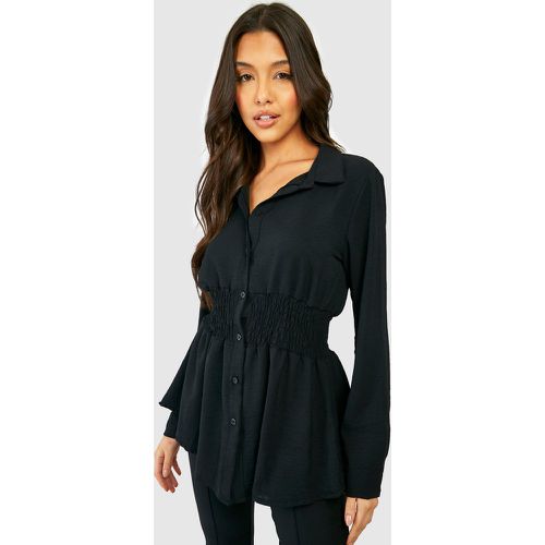 Camicia increspata in vita a effetto martellato - boohoo - Modalova