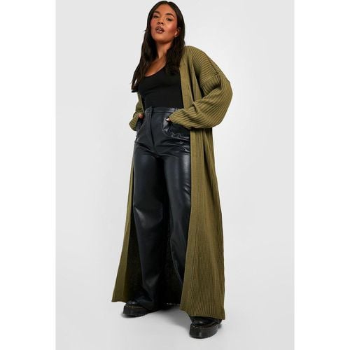 Cardigan maxi Plus Size oversize in maglia - boohoo - Modalova