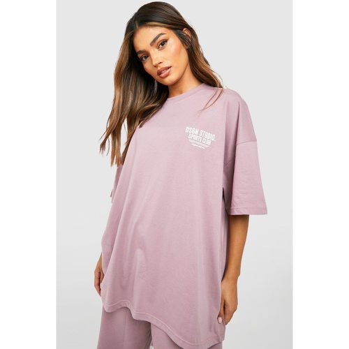 Camiseta Oversize Con Eslogan Sports Club - boohoo - Modalova