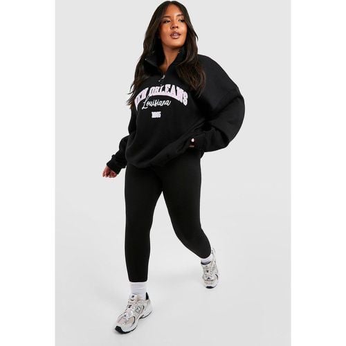 Leggings Plus Oversize Universitarios Con Cremallera A La Mitad Y Sudadera - boohoo - Modalova