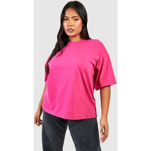 Camiseta Plus Oversize Básica De Algodón Con Cuello De Caja - boohoo - Modalova