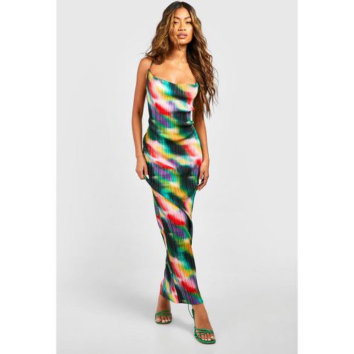 Vestido Maxi Plisado Con Estampado Abstracto - boohoo - Modalova