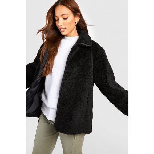 Chaqueta Tall De Pelo Sintético Con Cremallera - boohoo - Modalova