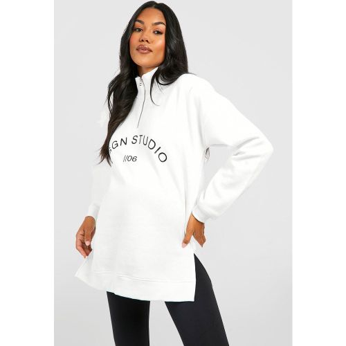 Sudadera Premamá Con Cremallera A La Mitad Y Estampado Dsgn Studio - boohoo - Modalova