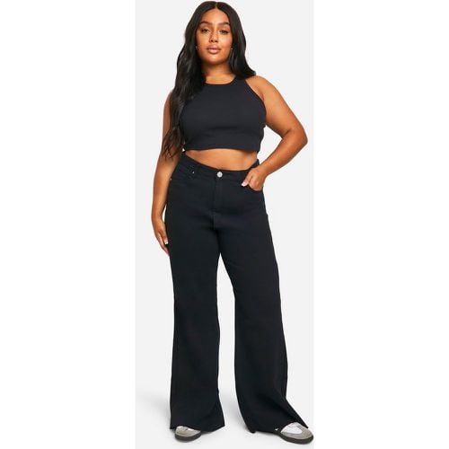 Pantaloni Plus Size a gamba super ampia a vita alta - boohoo - Modalova