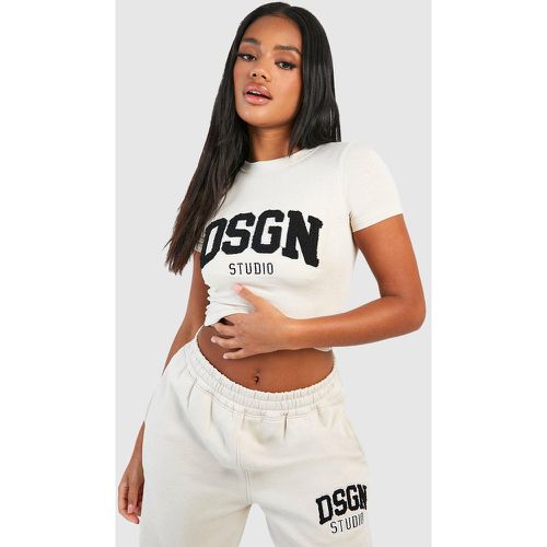 Camiseta Dsgn Studio De Felpa Ajustada Con Aplique - boohoo - Modalova