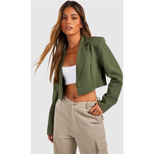 Blazer corto Basic con bottone singolo - boohoo - Modalova