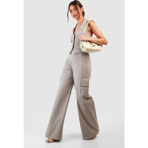 Pantalón Cargo Y Chaleco Súper Elástico Con Escote Halter - boohoo - Modalova