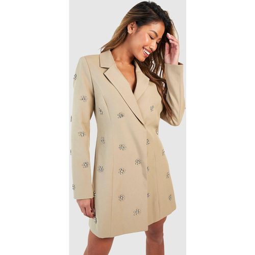 Vestito Blazer sartoriale decorato con margherite e strass - boohoo - Modalova