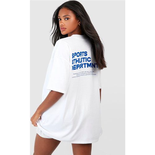 T-shirt oversize con stampa di slogan Sports Athletic sul retro - boohoo - Modalova