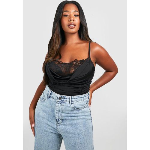 Body Plus Size seducente con inserti in pizzo - boohoo - Modalova