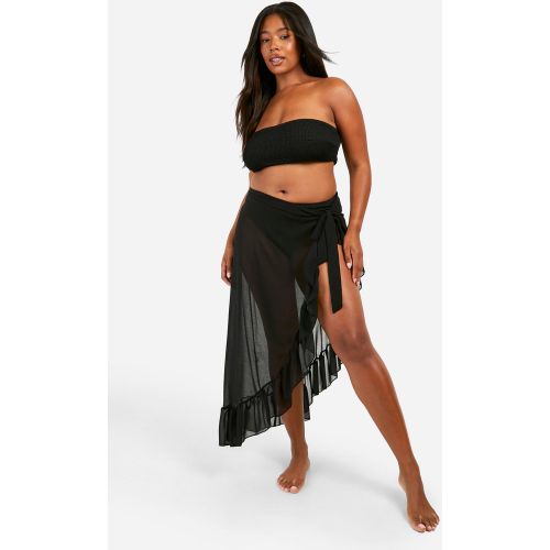 Gonna pareo da mare Plus Size in chiffon con arricciature - boohoo - Modalova