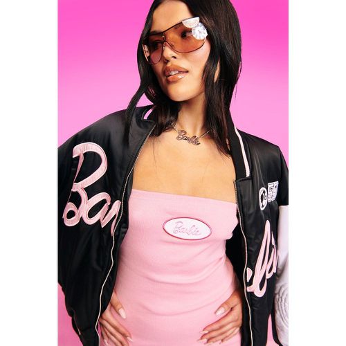 Giacca Bomber stile Varsity con stampa Barbie - boohoo - Modalova