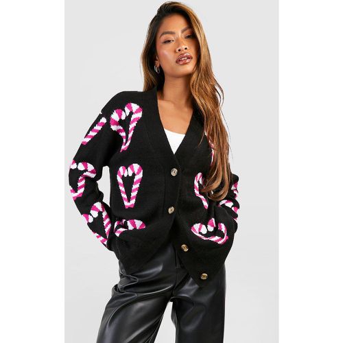 Cardigan natalizio con cuori di zucchero filato - boohoo - Modalova