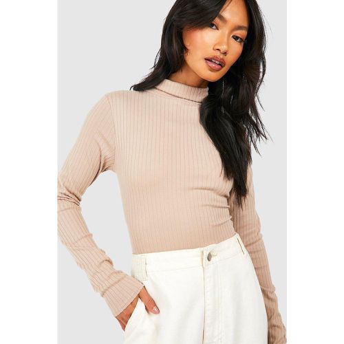 Top De Punto Y Canalé Con Cuello Alto - boohoo - Modalova