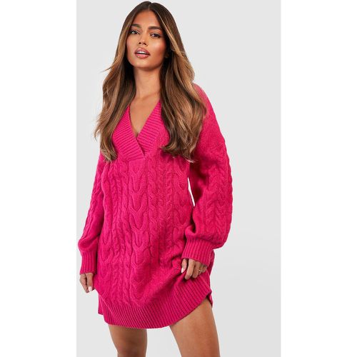 Vestido De Punto En Ochos Con Escote De Pico - boohoo - Modalova