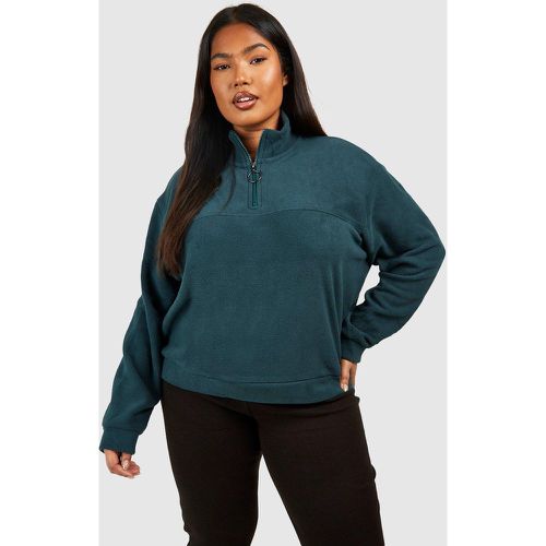 Felpa Plus Size con zip corta e anello - boohoo - Modalova