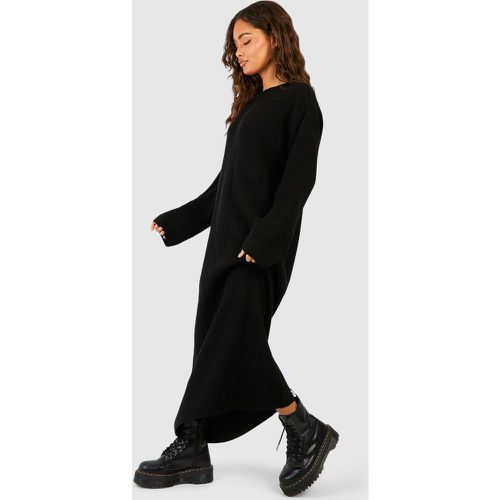 Vestito maxi in maglia, Nero - boohoo - Modalova